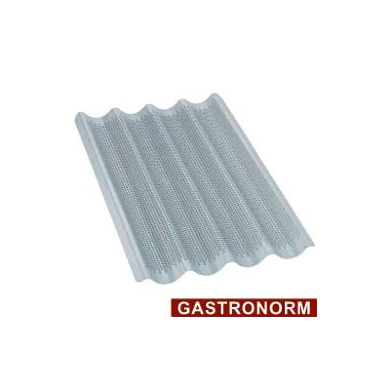 Plaque en aluminium GN1/1, perforée-ondulée pour baguettes