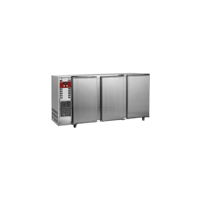 Refroidisseur de bouteilles, acier inox, 3 portes, 579 litres