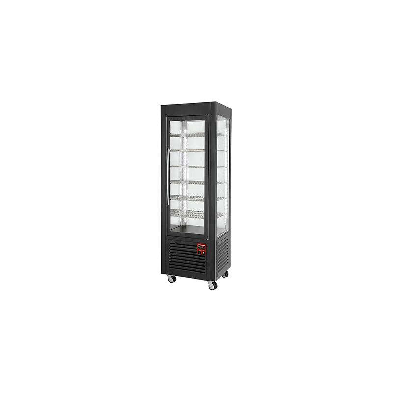 Vitrine panoramique, 5 grilles, ventilée, 360 LT, Noire Vitrine panoramique, 5 grilles, ventilée, 360 LT, Noire