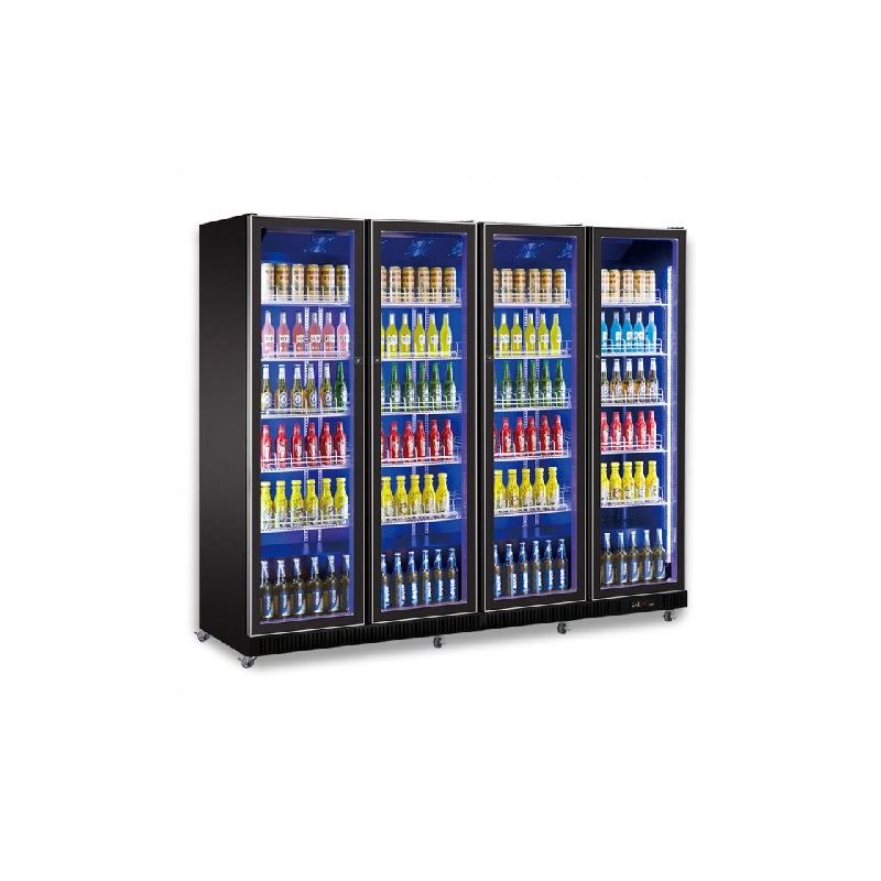 Réfrigérateur 4 portes en verre noir Réfrigérateur 4 portes en verre noir