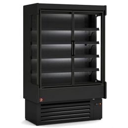 Mural réfrigéré, ventilé avec groupe, portes battantes - FULL BLACK