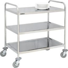 Chariot en inox 3 plateaux