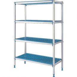 Rayonnage linéaire en aluminium anodisé GN 4 niveaux "Modular Rack "