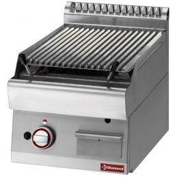 Grill pierre de lave, 1/2 module, grille en fonte "double face"