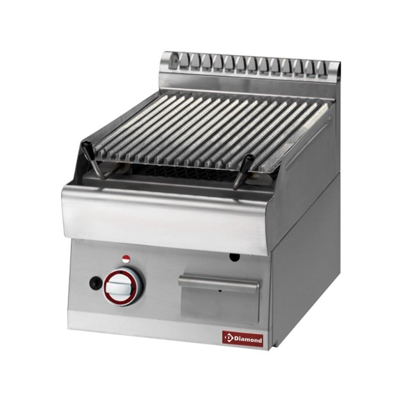 Grill pierre de lave, 1/2 module, grille en fonte "double face" Grill pierre de lave, 1/2 module, grille en fonte "double face"