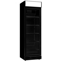 Réfrigérateur avec 1 porte en verre noir - 595x650x2000 mm
