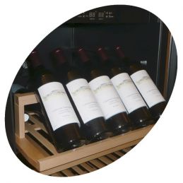 Vitrine cave a vins, ventilée, 375 Litres, porte en acier inox, 2 T°, BLACK