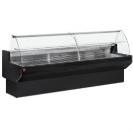 Comptoir Vitrine Réfrigéré à Vitre Bombée, Ventilé, avec Réserve - Noir