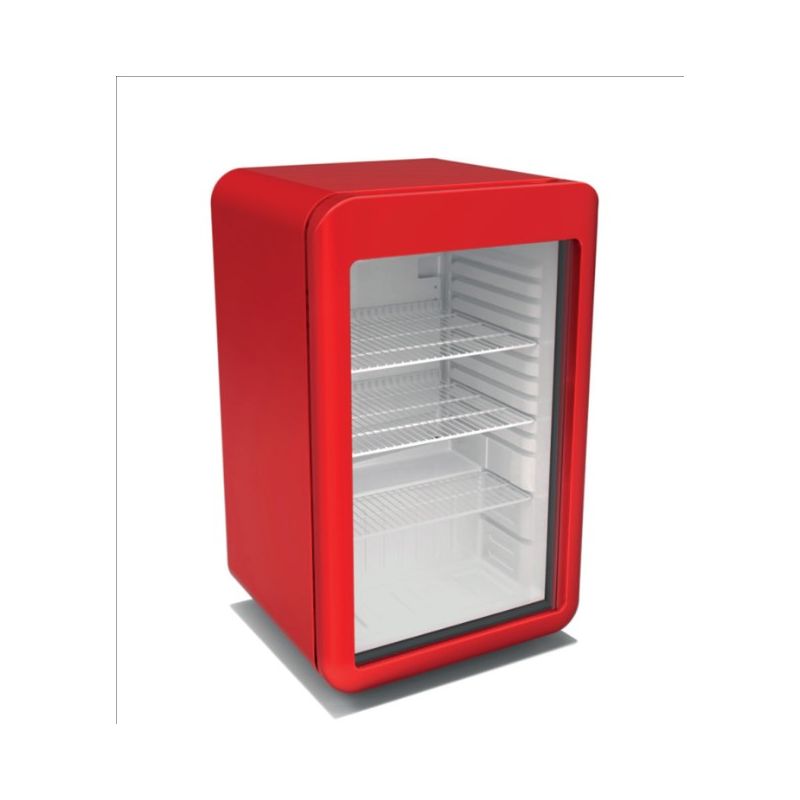 frigo vitré ventilé rouge