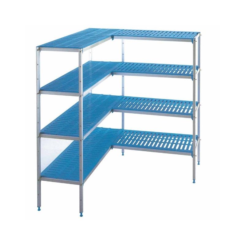 Kit rayonnage en aluminium pour C11.6B/N, prof. 400 mm en "L" 4 niveaux "Minicold" Kit rayonnage en aluminium pour C11.6B/N, prof. 400 mm en "L" 4 niveaux "Minicold"