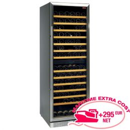 Vitrine cave a vins, ventilée, 375 Litres, porte en acier inox, 2 T°, BLACK