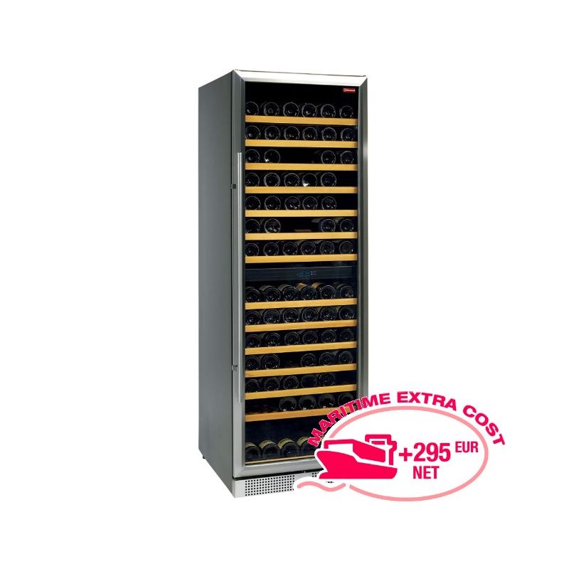 Vitrine cave a vins, ventilée, 375 Litres, porte en acier inox, 2 T°, BLACK