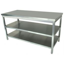 Table Inox avec 2 sous-tablettes en acier inoxydable 500mm