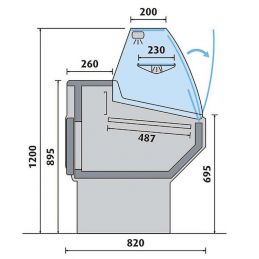 COMPTOIRS D’EXPOSITION vitrage bombé froid ventilé (AL150BV)