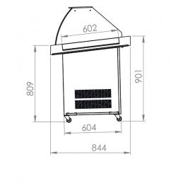 Vitrine réfrigérée à poissons L. 940 mm avec plan d'exposition de 816 x 602 mm (VP-099-K)