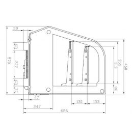 Vitrine réfrigérée à poser service arrière avec double vitrage 4 portes coulissantes bombées 120 L (RTW-120L)