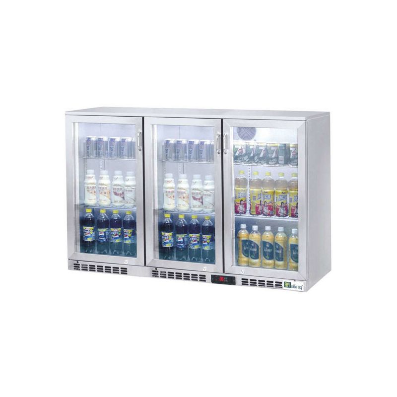 Arrière-bar réfrigéré 3 portes vitrées battantes Inox (C3BI) Arrière-bar réfrigéré 3 portes vitrées battantes Inox (C3BI)