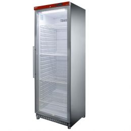 Armoire frigorifique, porte vitrée, ventilée, 400 Litres acier inox