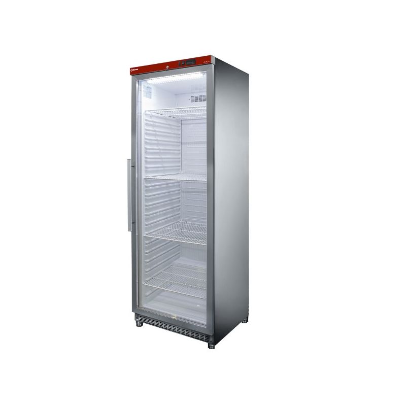 Armoire frigorifique, porte vitrée, ventilée, 400 Litres acier inox