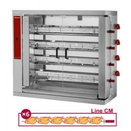 Rôtissoire gaz 4 broches (24 poulets) DIAMOND