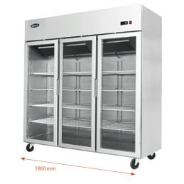 Armoire réfrigérée positive compacte tropicalisée 3 portes vitrées, 1390 litres, ATOSA