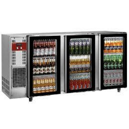 Refroidisseur de bouteilles, acier inox, 3 portes vitrées, 579 Litres