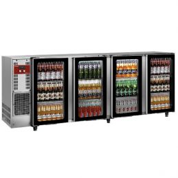 Refroidisseur de bouteilles, acier inox, 4 portes vitrées, 783 Litres