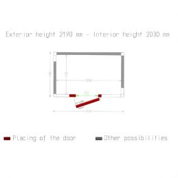 Chambre ISO 80, dimension interne 2030 x 1230 xh 2030 mm (5,07 m³)(schéma)