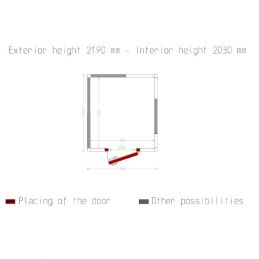 Chambre ISO 80, dimension interne 2030 x 1830 xh 2030 mm (7,54 m³) (schéma)