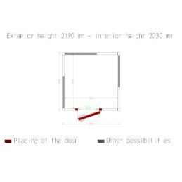 Chambre ISO 80, dimension interne 2830 x 2030 xh 2030 mm (11,66 m³) (schéma)
