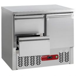 Ensemble composée d'une table frigorifique 2 portes et d'un kit bloc tiroirs