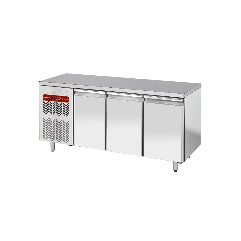 Table frigorifique , ventilée, 3 portes GN 1/1, groupe à gauche