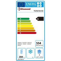 Table frigorifique "murale", ventilée, 2 portes GN 1/1, 260 litres, classe énergétique