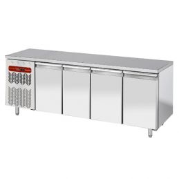Table frigorifique, ventilée, 4 portes GN 1/1, groupe à gauche