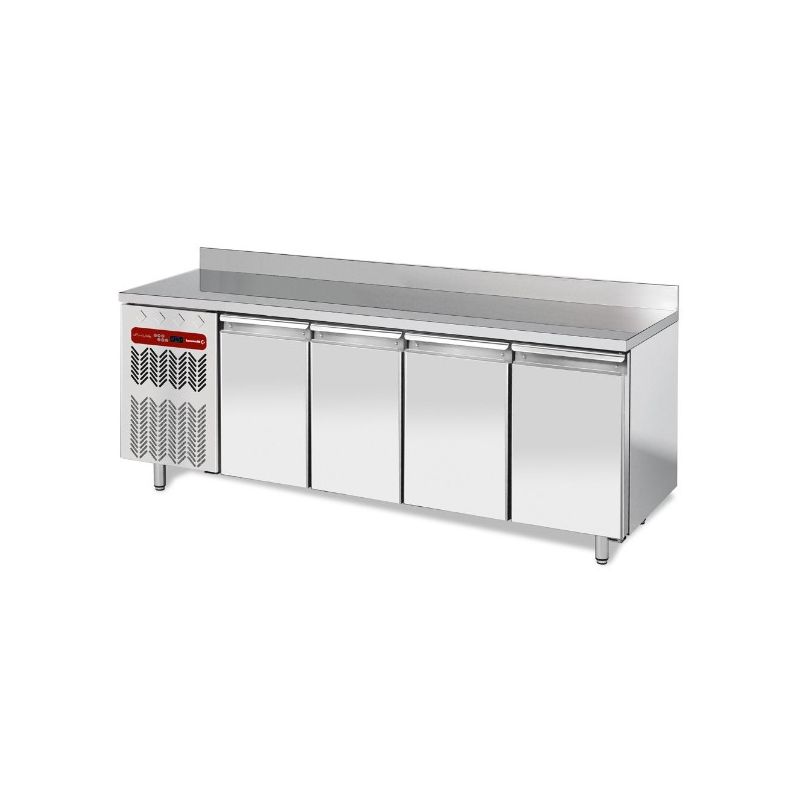 Table frigorifique "murale", ventilée, 4 portes GN 1/1, 550 Lit. groupe à GX Table frigorifique "murale", ventilée, 4 portes GN 1/1, 550 Lit. groupe à GX