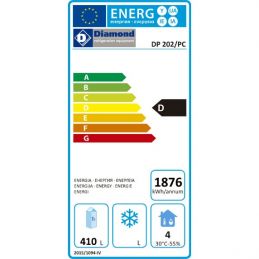 Table frigorifique, ventilé, 3 portes EN 600x400 (550L), étiquette