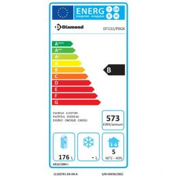 Table frigorifique ventilée, 2 portes GN 1/1, 260 litres groupe à gauche, classe énergétique