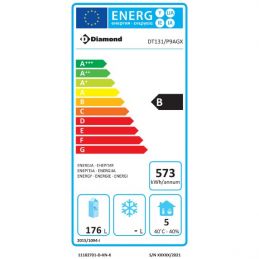 Table frigorifique "murale" ventilée, 2 portes GN 1/1, 260 litres groupe à gauche, étiquette