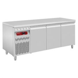 Table frigorifique ventilée, 3 portes GN 1/1, 405 litres, groupe a gauche