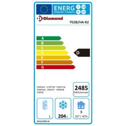 Table de congélation "murale", ventilée, 2 portes GN 1/1, 260 litres, classe climatique