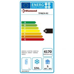 Table de congélation, ventilée, 4 portes EN 600x400, 760 litres, CE