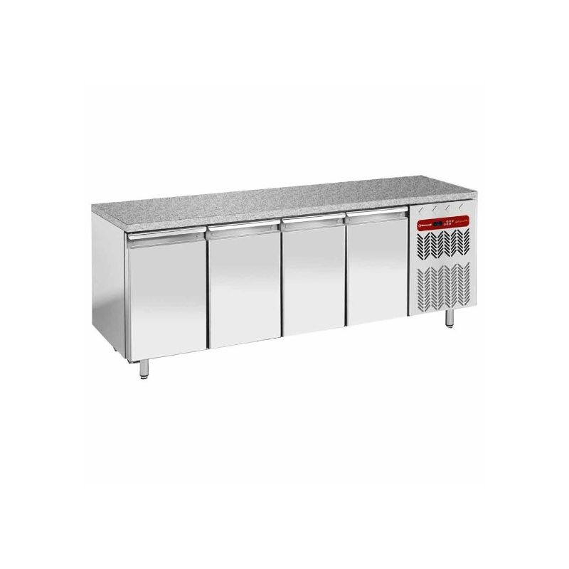 Table de congélation, ventilée, 4 portes EN 600x400 - Top en granit, 760 litres Table de congélation, ventilée, 4 portes EN 600x400 - Top en granit, 760 litres