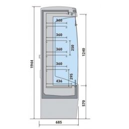 Vitrine réfrigérée murale DELTA avec rideau de nuit L.1530 mm (DEL150)