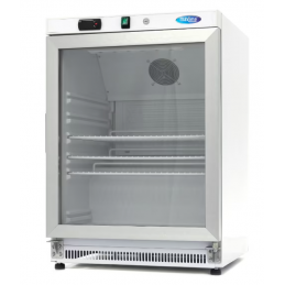 Réfrigérateur - 200 L - blanc - avec porte en verre