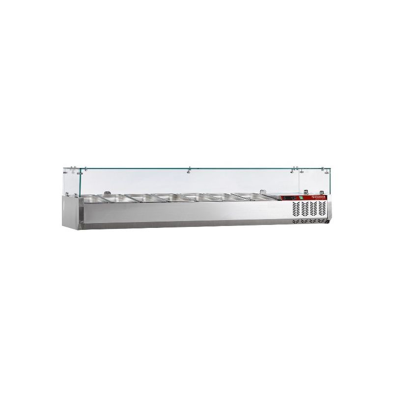 Structure réfrigérée 7x GN 1/4 - 150 mm, avec vitre Structure réfrigérée 7x GN 1/4 - 150 mm, avec vitre