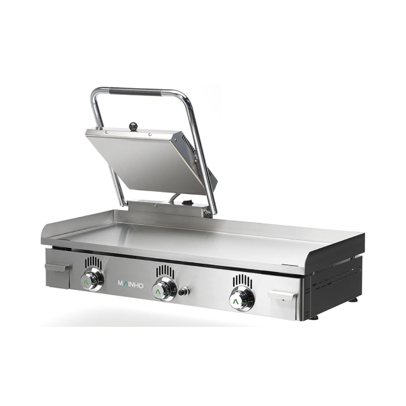 Plancha Gaz NS-100+SW35 équipée de grill Panini électrique MAINHO