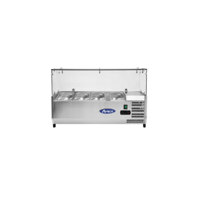 Présentoir à ingrédients réfrigérés Inox Vitré - 4 bacs GN1/3 Présentoir à ingrédients réfrigérés Inox Vitré - 4 bacs GN1/3