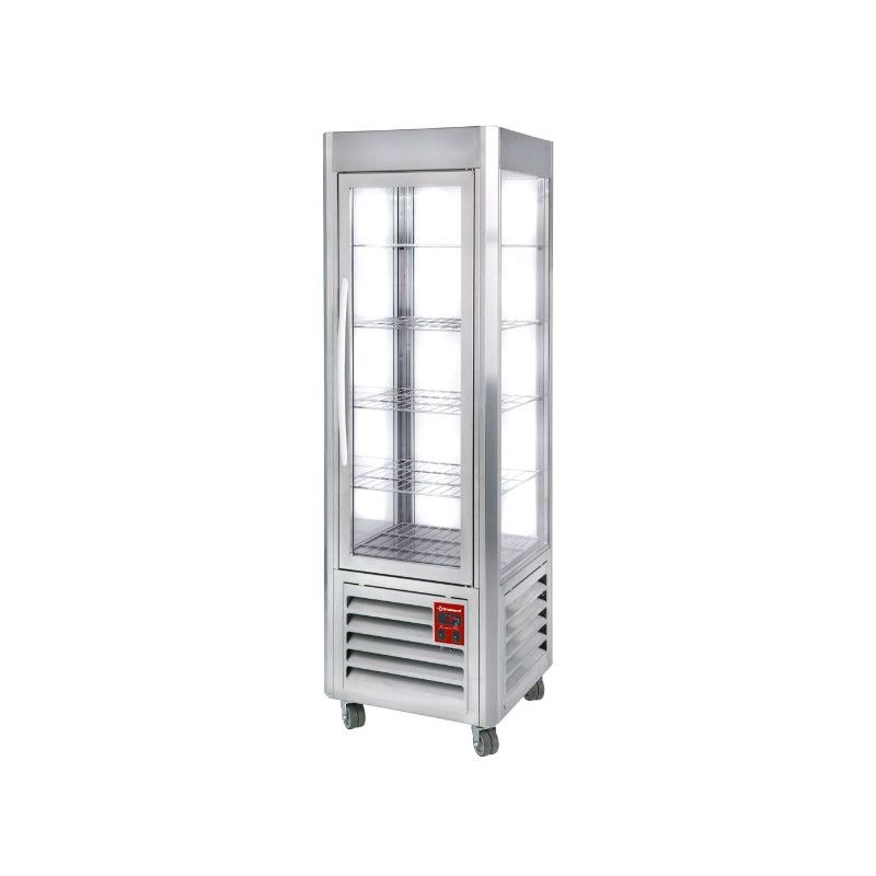 Vitrine panoramique, 5 grilles, 360 LT, Inox.