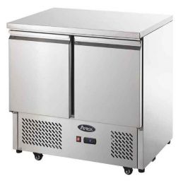 Saladette avec plan de travail inox 2 portes GN1/1