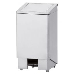 Poubelle inox, à pédale, couvercle avec vérin, 120 litres